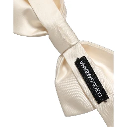 Men White 100% Silk Adjustable Neck Papillon Bow Tie