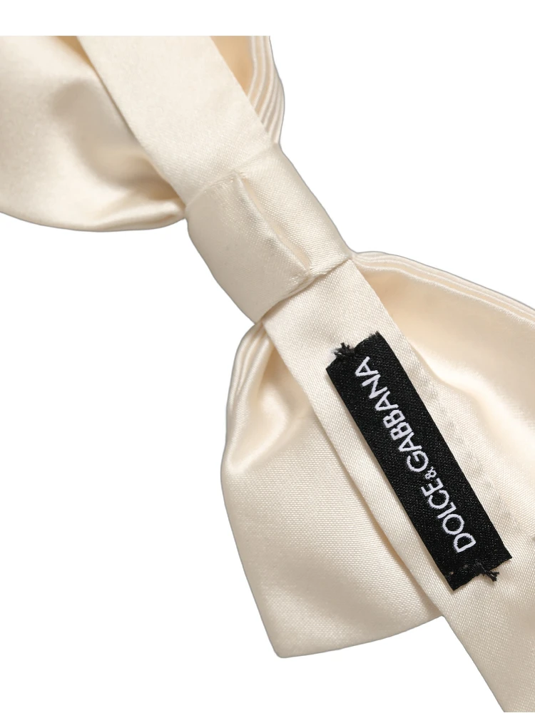 Men White 100% Silk Adjustable Neck Papillon Bow Tie