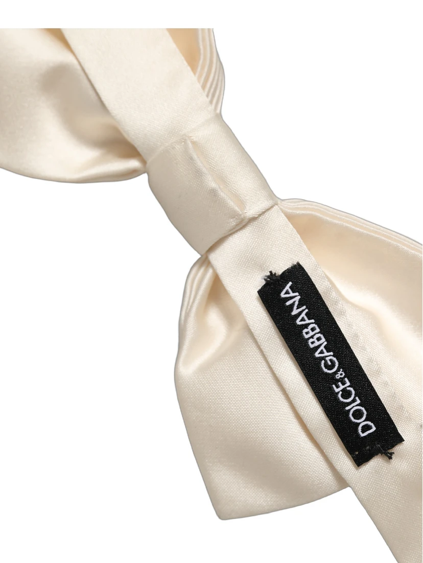 Men White 100% Silk Adjustable Neck Papillon Bow Tie