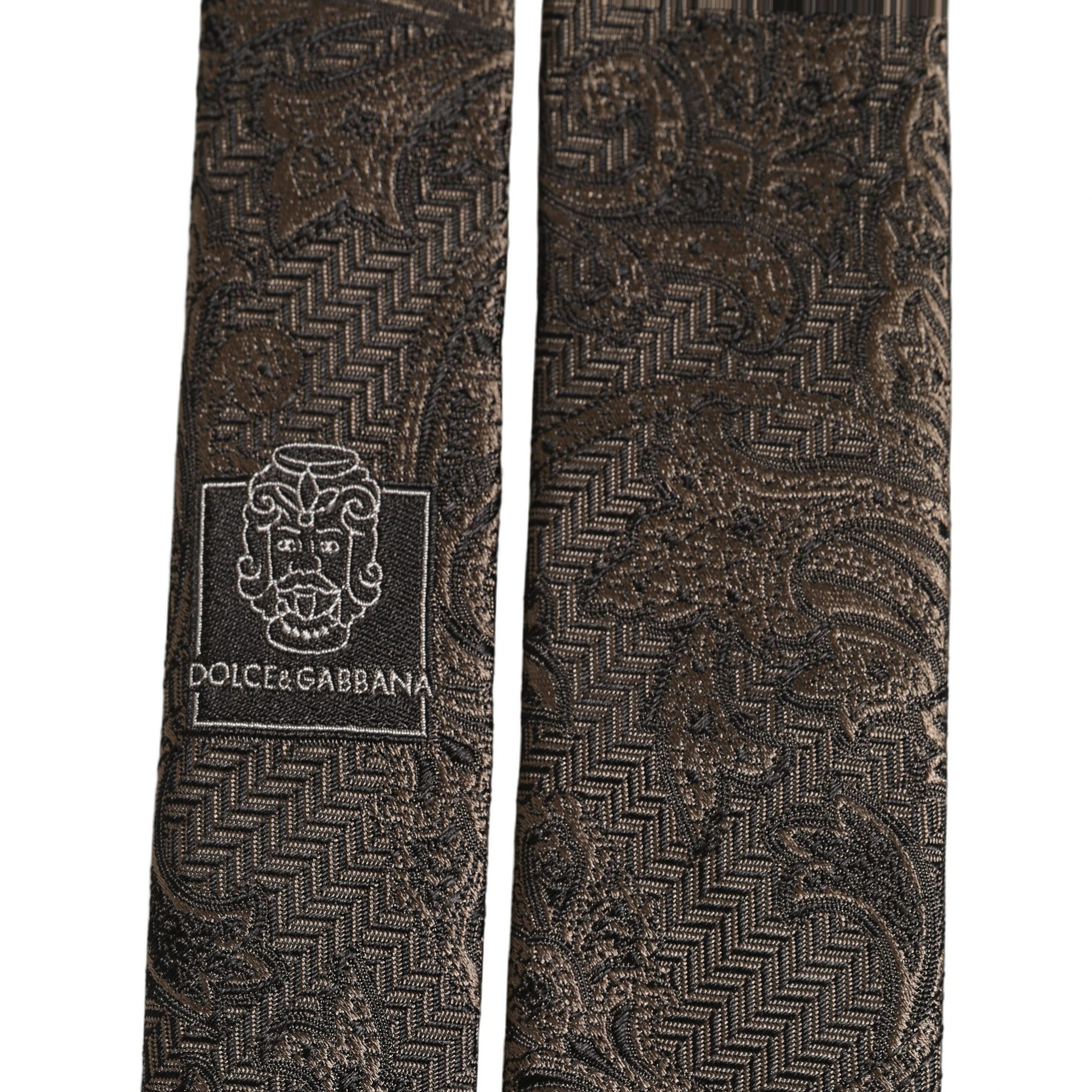 Men Brown Paisley 100% Silk Adjustable Tied Necktie Tie