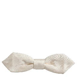 Men White 100% Silk Adjustable Neck Papillon Bow Tie