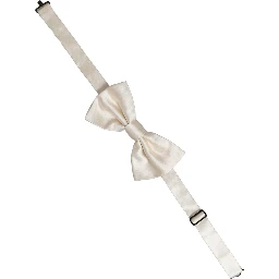 Men White 100% Silk Adjustable Neck Papillon Bow Tie