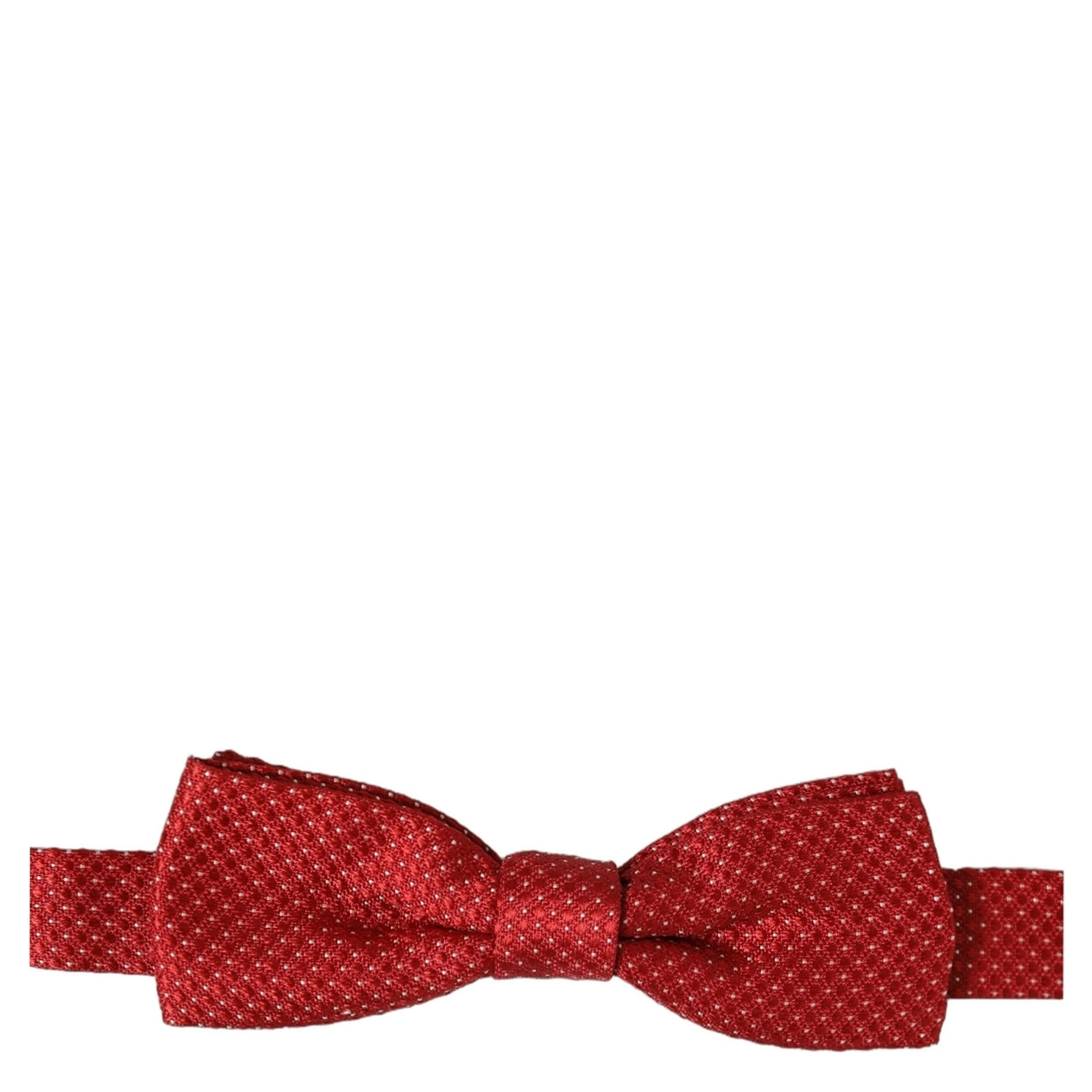 Men Red Polka Dot Silk Adjustable Neck Papillon Bow Tie