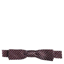 Blue Burgundy Woven Adjustable Neck Papillon Bow Tie