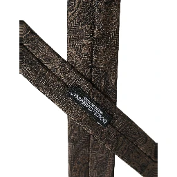 Men Brown Paisley 100% Silk Adjustable Tied Necktie Tie