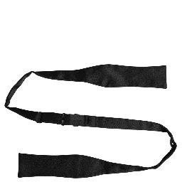 Men Black 100% Silk Adjustable Neck Papillon Bow Tie
