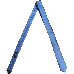 Men Blue 100% Silk Satin Adjustable Tied Necktie Tie