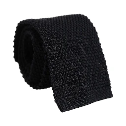 Men Black 100% Silk Adjustable Men Tied Necktie Tie