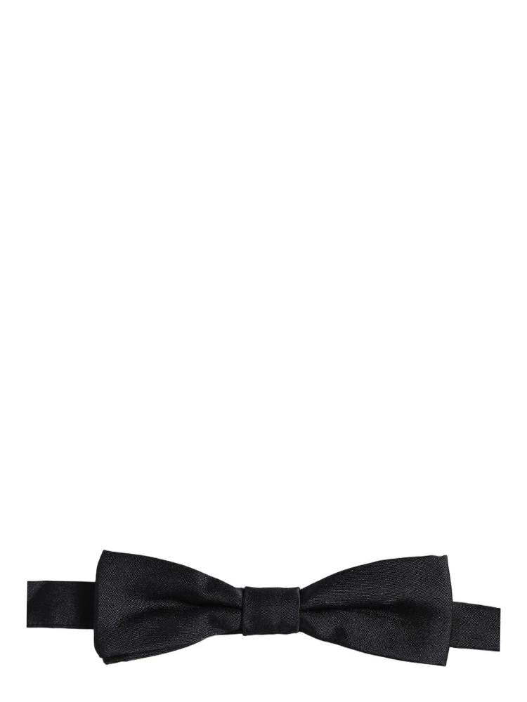 Men Black 100% Silk Adjustable Neck Papillon Bow Tie