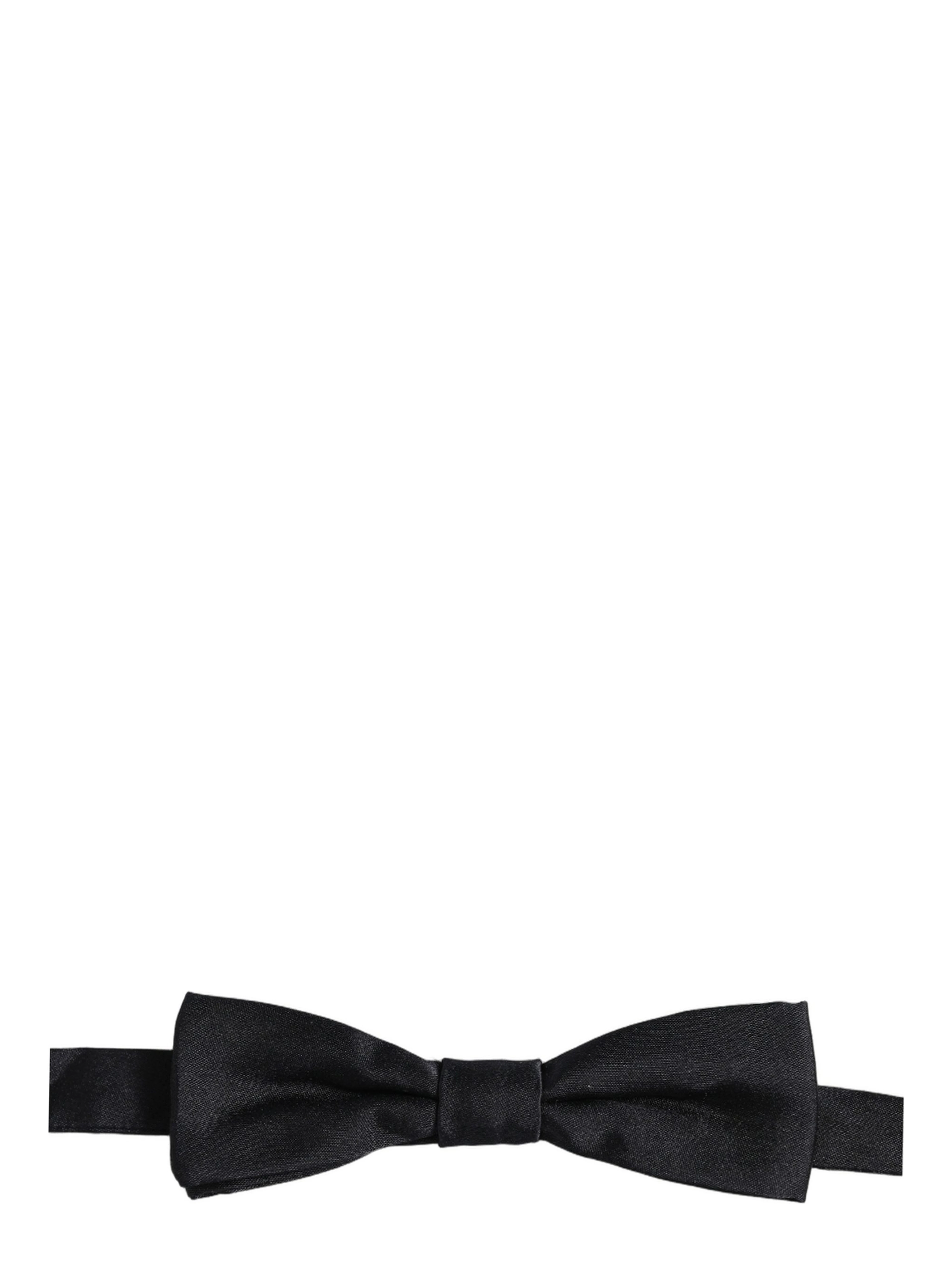 Men Black 100% Silk Adjustable Neck Papillon Bow Tie