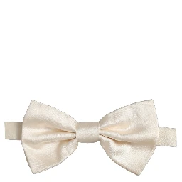 Men White 100% Silk Adjustable Neck Papillon Bow Tie