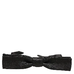Men Black 100% Silk Adjustable Neck Papillon Bow Tie