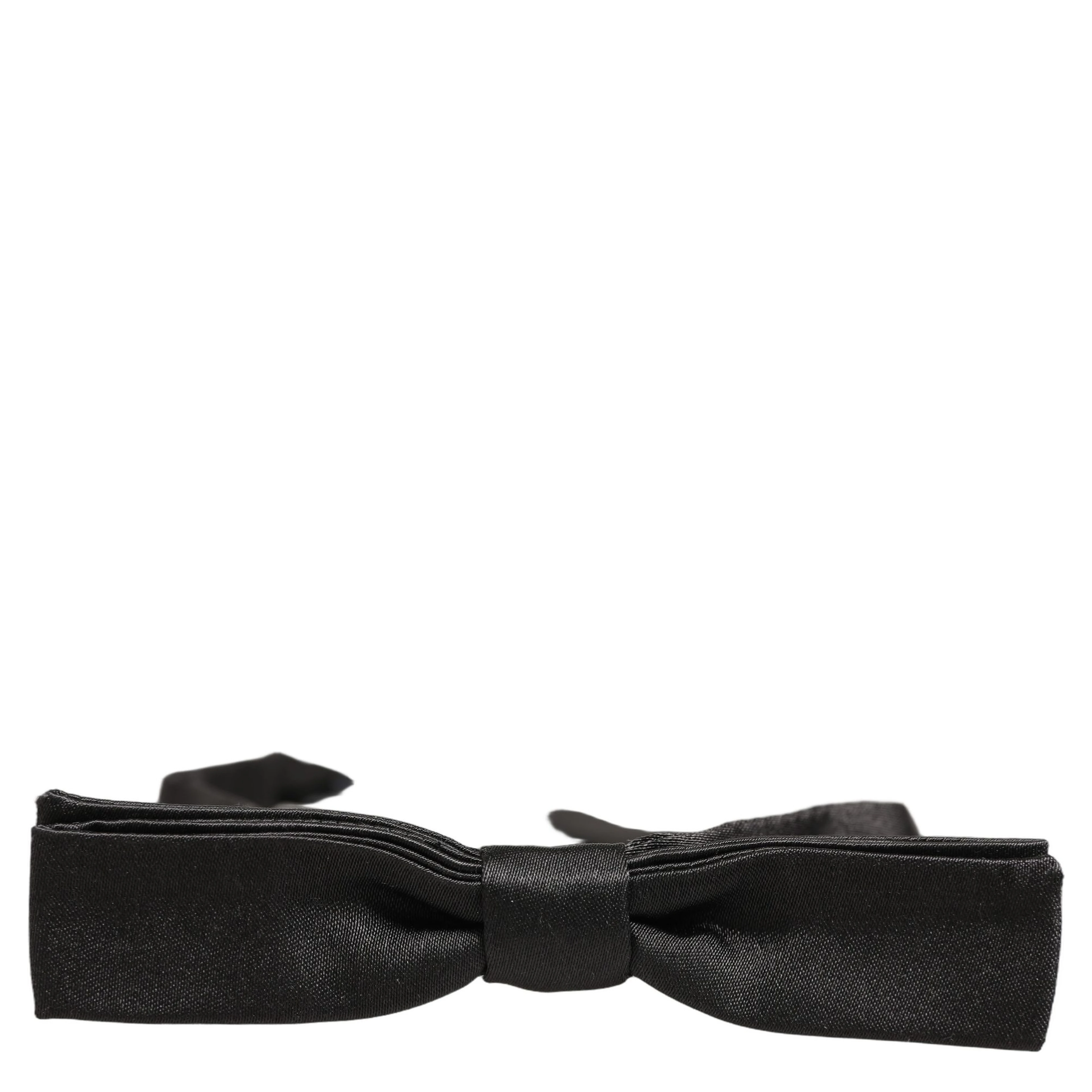 Men Black 100% Silk Adjustable Neck Papillon Bow Tie
