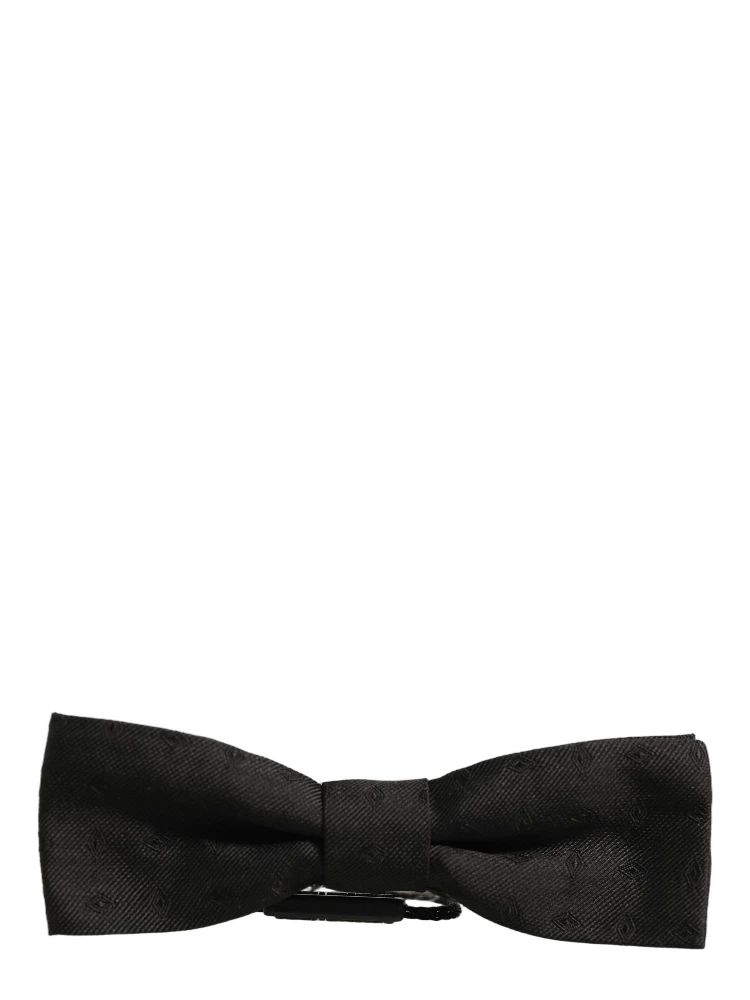 Men Black 100% Silk Adjustable Neck Papillon Bow Tie