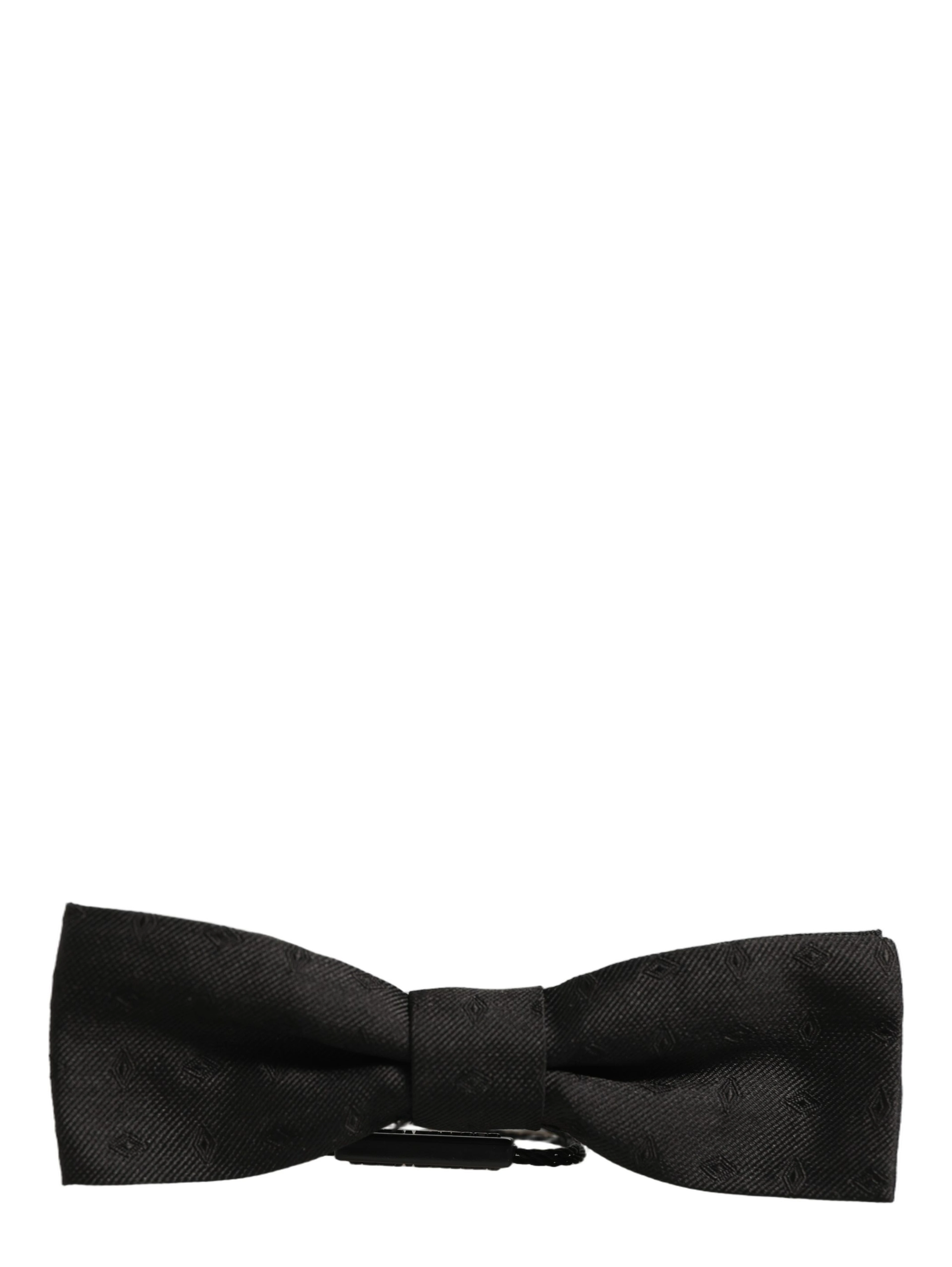 Men Black 100% Silk Adjustable Neck Papillon Bow Tie