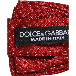 Men Red Polka Dot Silk Adjustable Neck Papillon Bow Tie