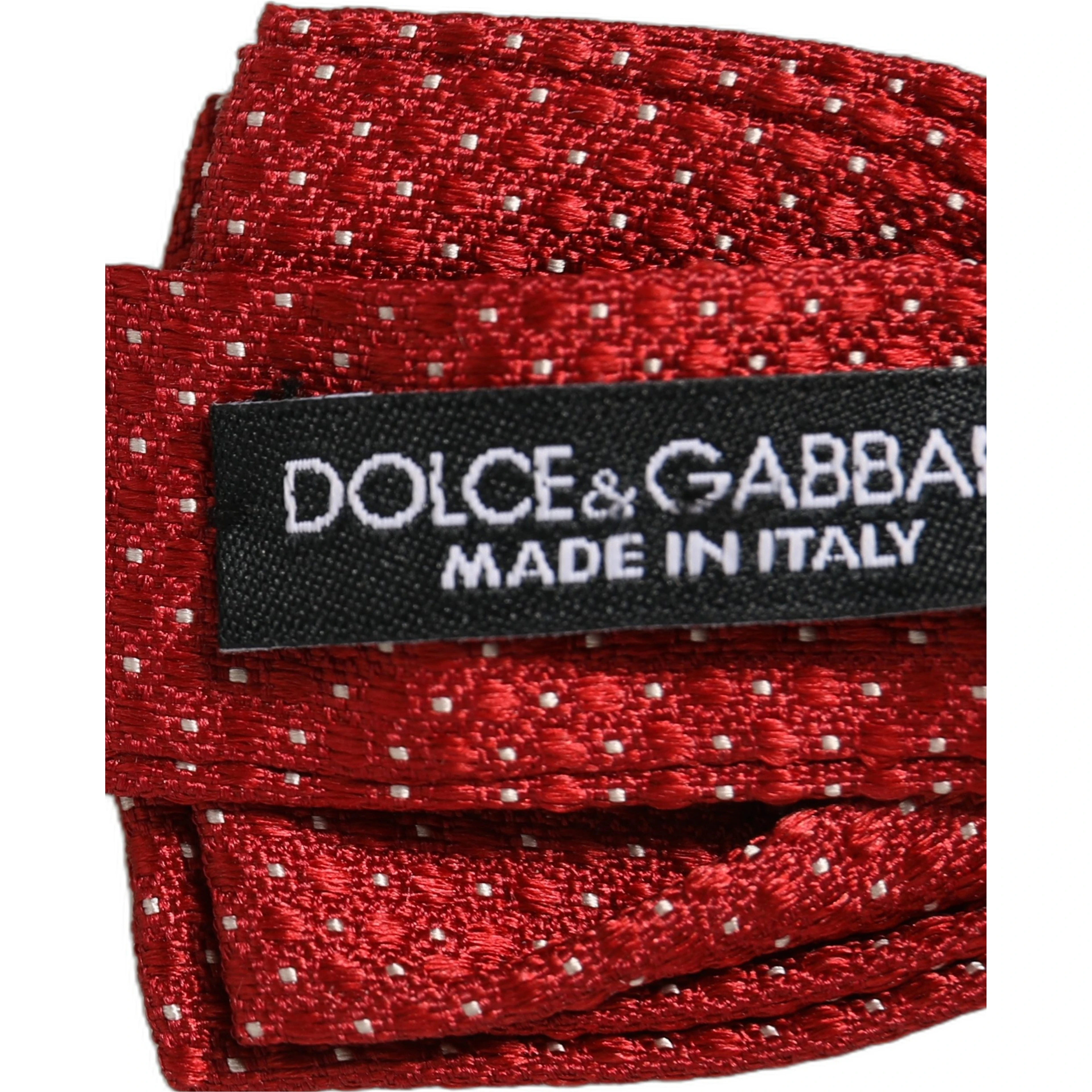 Men Red Polka Dot Silk Adjustable Neck Papillon Bow Tie