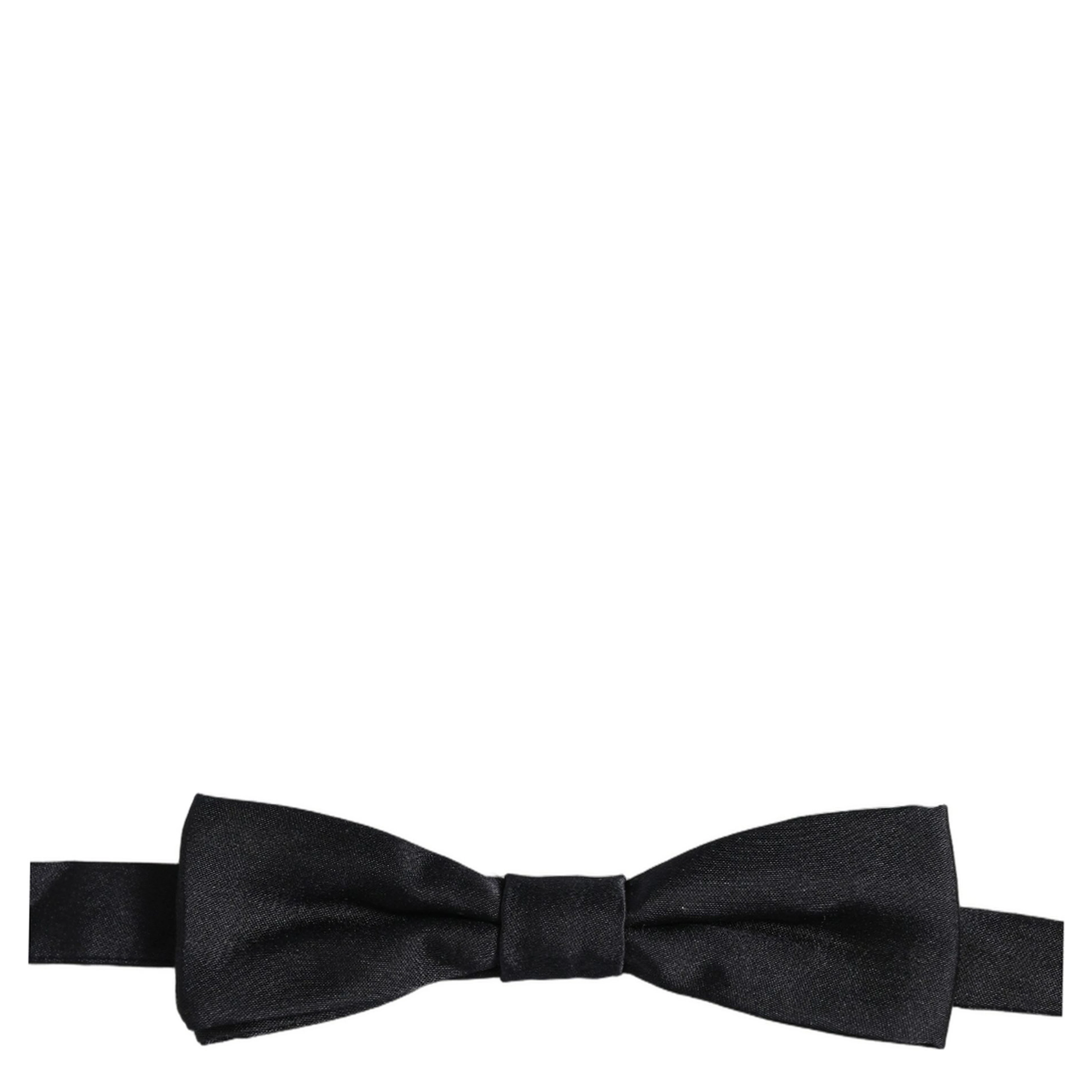 Men Black 100% Silk Adjustable Neck Papillon Bow Tie