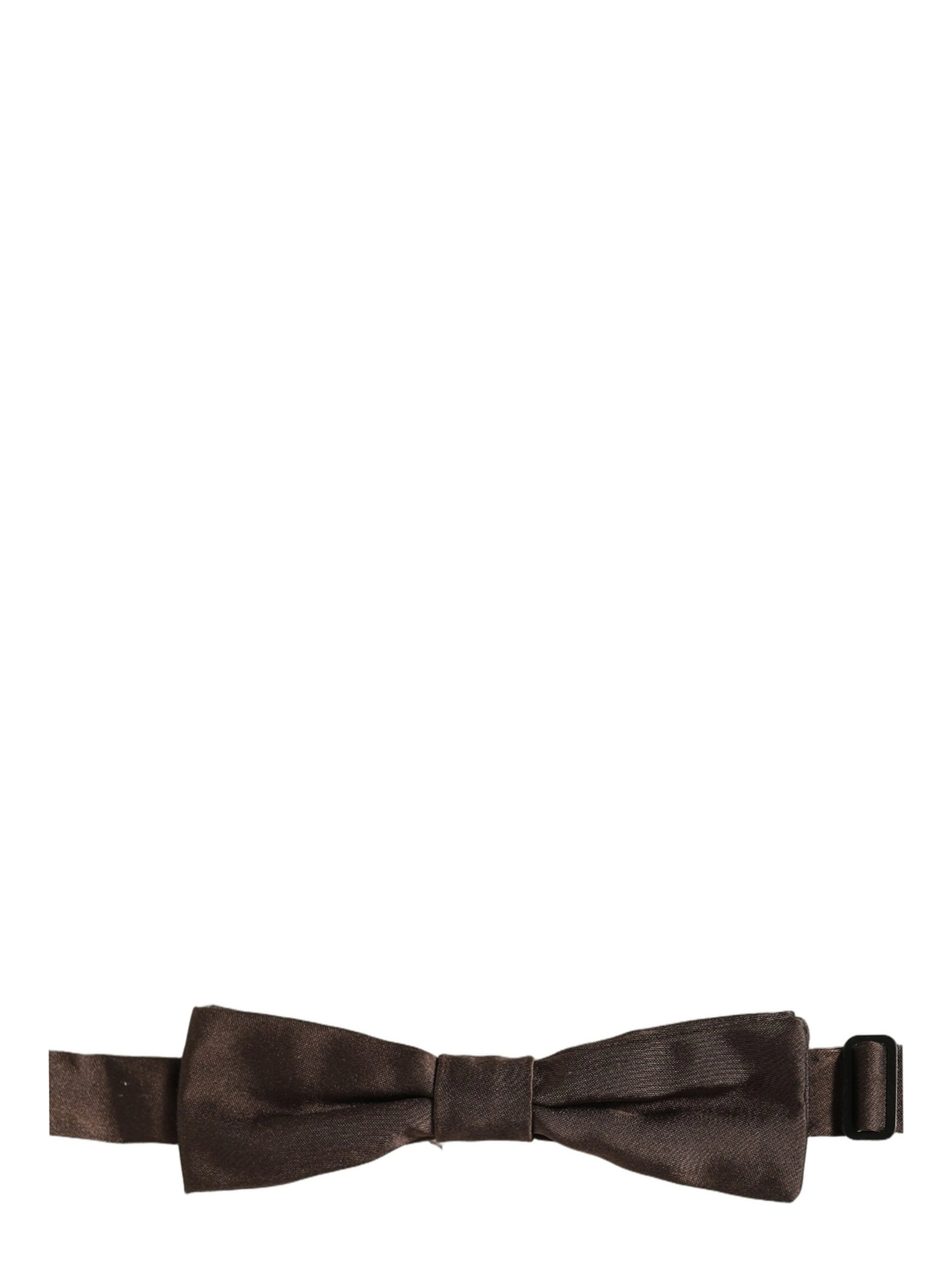 Men Brown 100% Silk Adjustable Neck Papillon Bow Tie