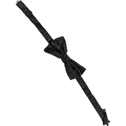Men Black 100% Silk Adjustable Neck Papillon Bow Tie