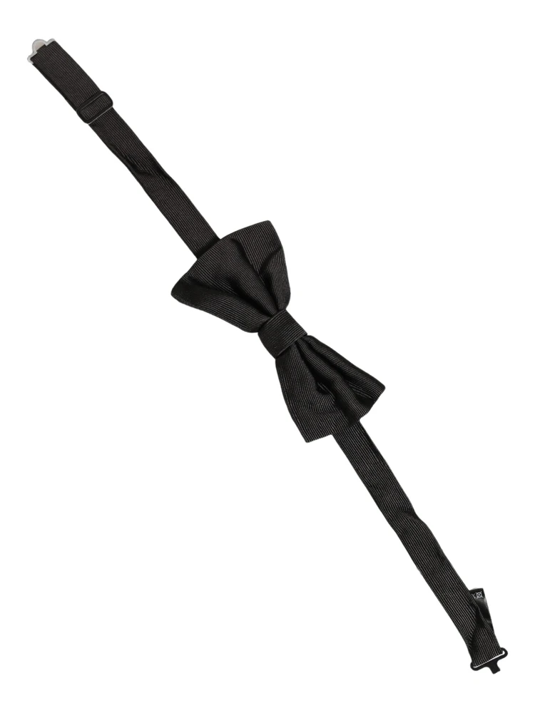 Men Black 100% Silk Adjustable Neck Papillon Bow Tie alternative