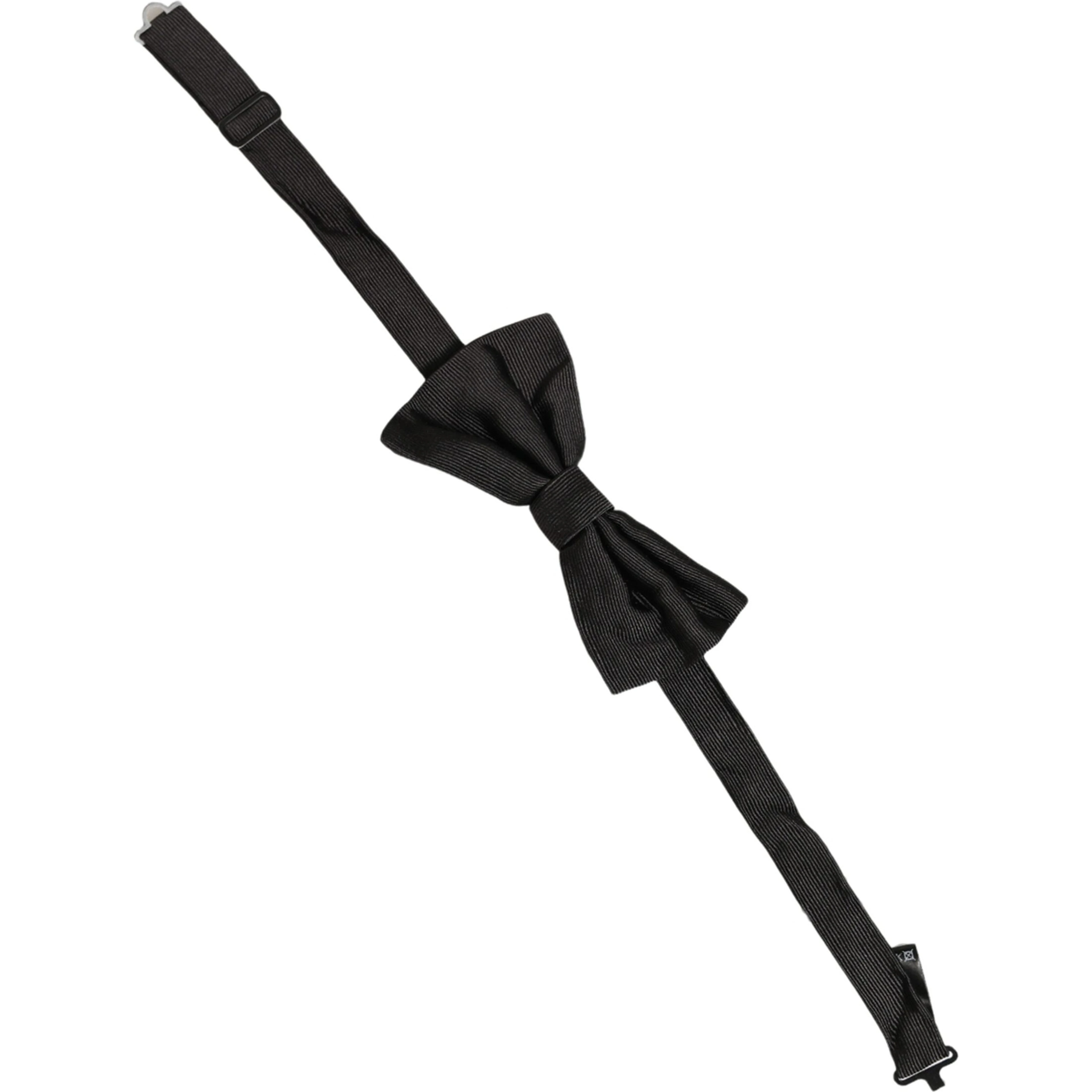 Men Black 100% Silk Adjustable Neck Papillon Bow Tie