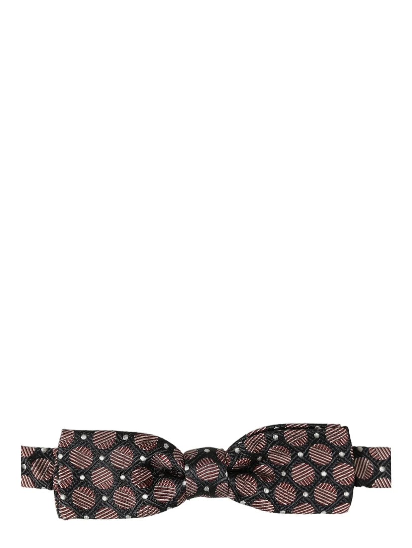 Multicolor Geometric Silk Adjustable Neck Papillon Bow Tie
