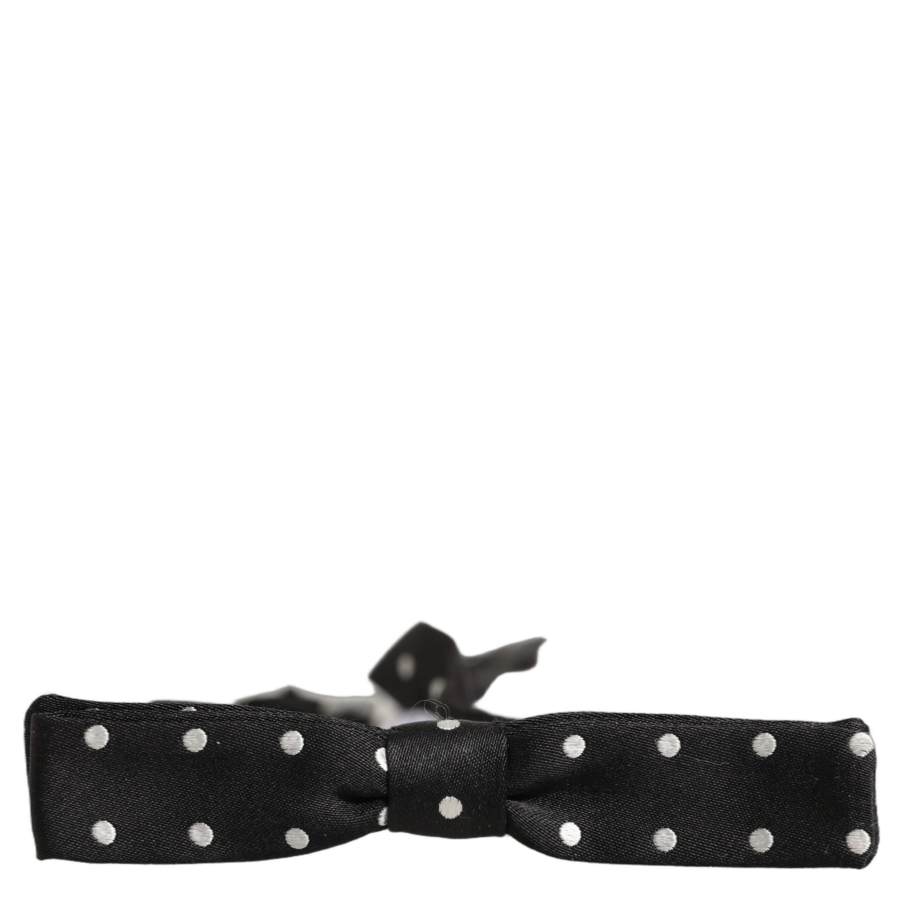 Black White Polka Dot Adjustable Neck Papillon Bow Tie