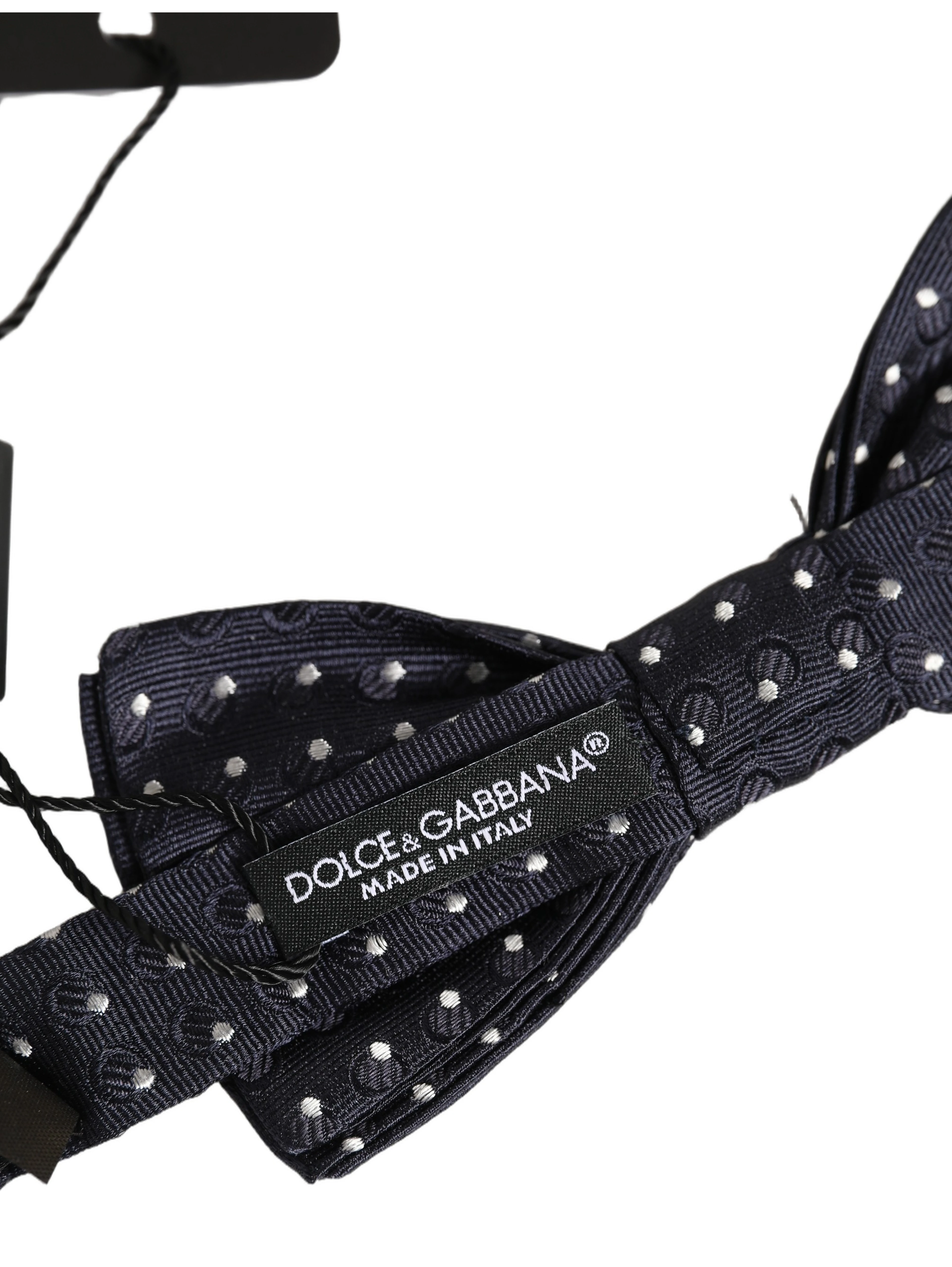 Black White Polka Dot Adjustable Neck Papillon Bow Tie