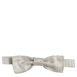 Men White 100% Silk Adjustable Neck Papillon Bow Tie