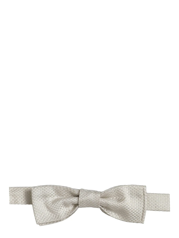 Men White 100% Silk Adjustable Neck Papillon Bow Tie