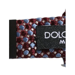 Blue Burgundy Woven Adjustable Neck Papillon Bow Tie