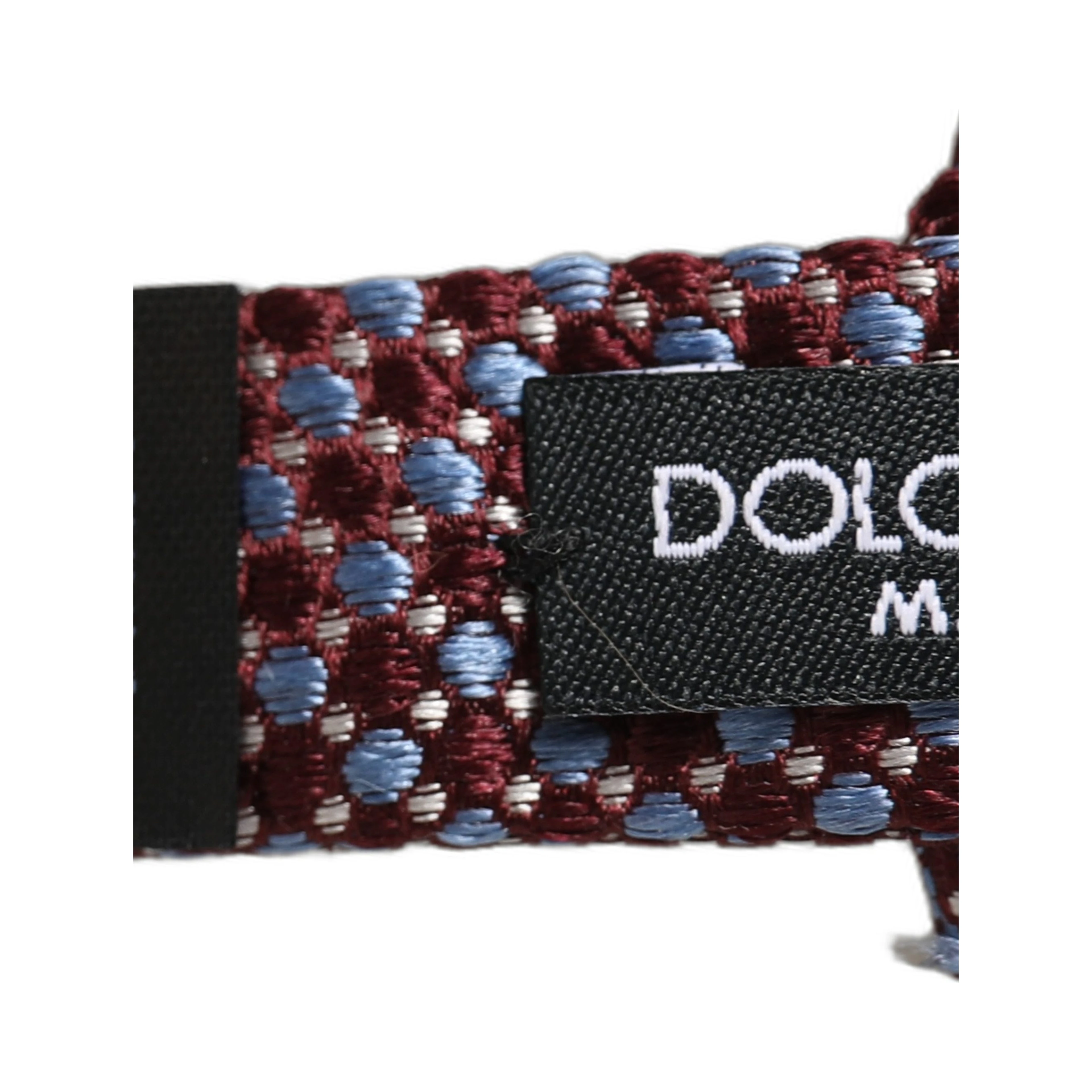 Blue Burgundy Woven Adjustable Neck Papillon Bow Tie