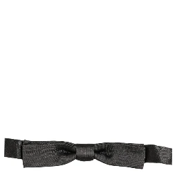 Men Black 100% Silk Adjustable Neck Papillon Bow Tie