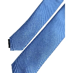 Men Blue 100% Silk Satin Adjustable Tied Necktie Tie