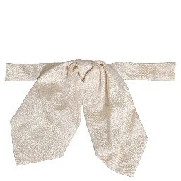 Men Ivory Paisley SIlk Adjustable Neck Papillon Bow Tie