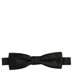 Men Black 100% Silk Adjustable Neck Papillon Bow Tie