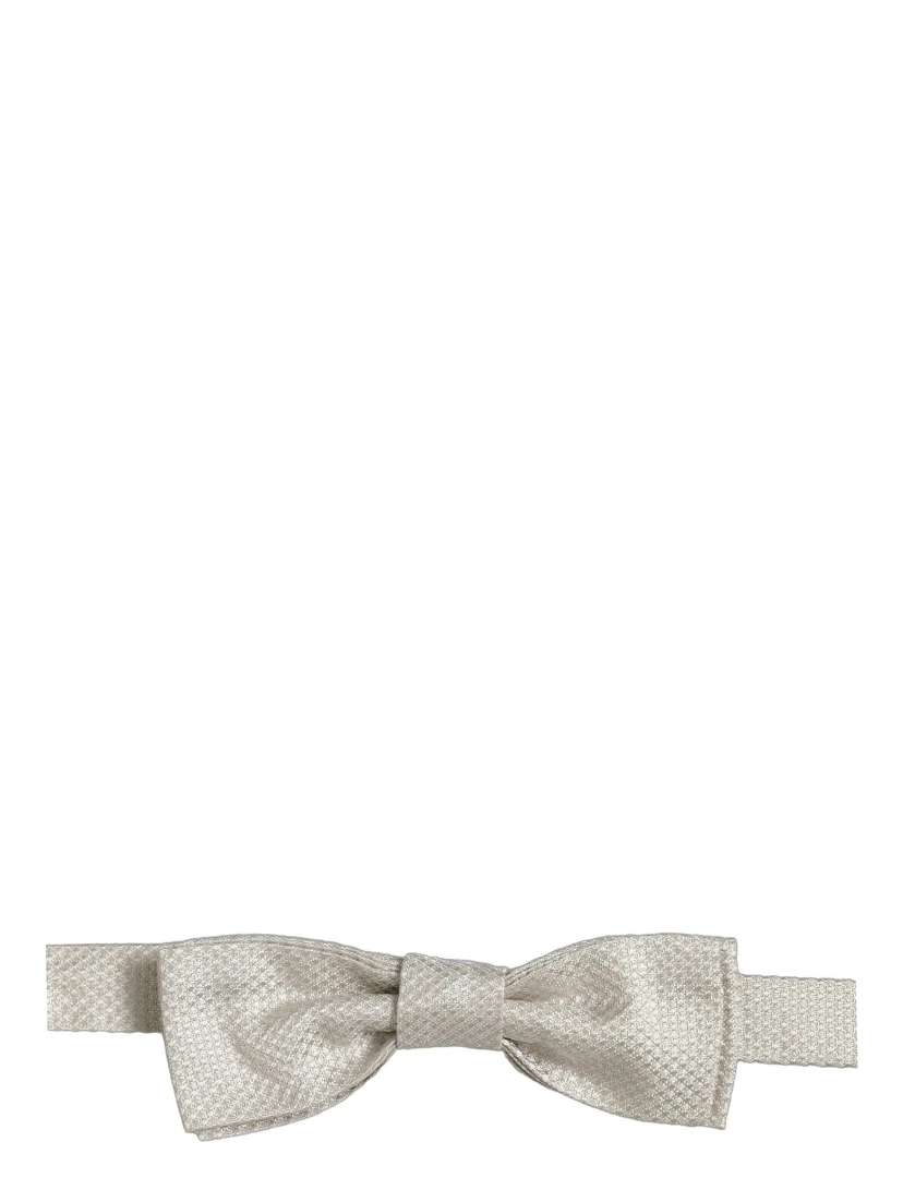 Men White 100% Silk Adjustable Neck Papillon Bow Tie