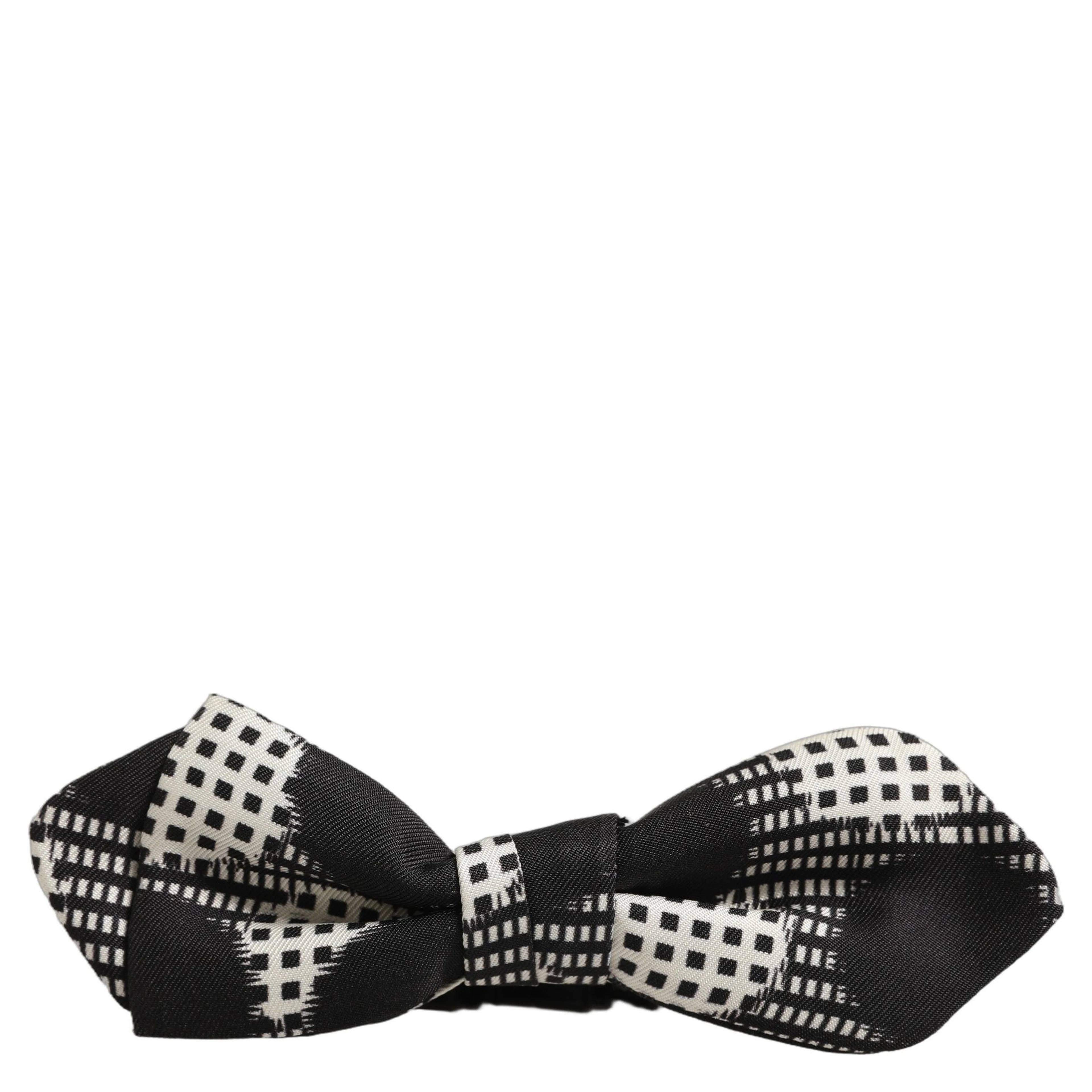 Black White Checkered Adjustable Neck Papillon Bow Tie
