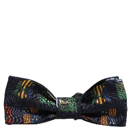 Men Blue Flags 100% Silk Adjustable Neck Papillon Bow Tie