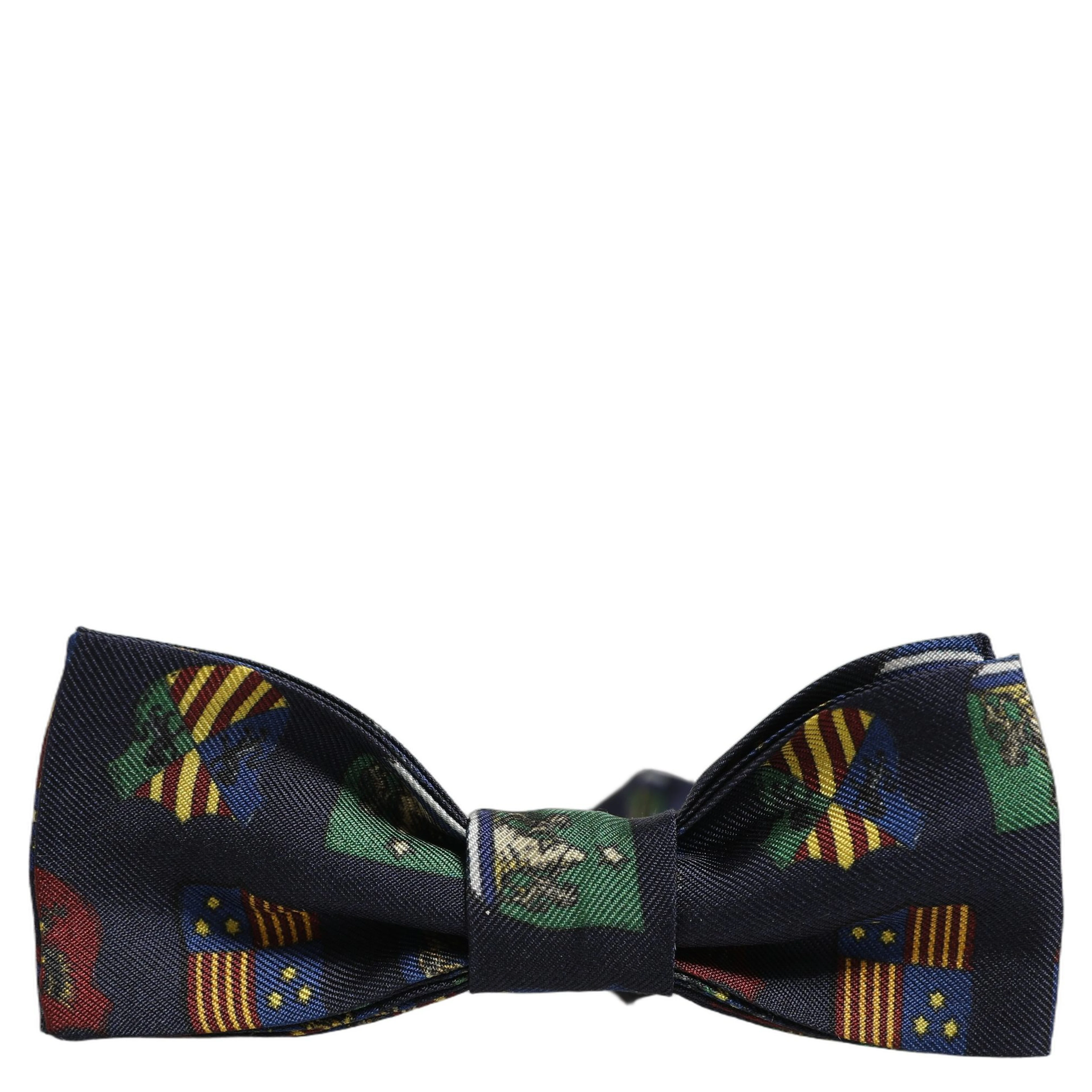 Men Blue Flags 100% Silk Adjustable Neck Papillon Bow Tie