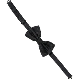 Men Black 100% Silk Adjustable Neck Papillon Bow Tie