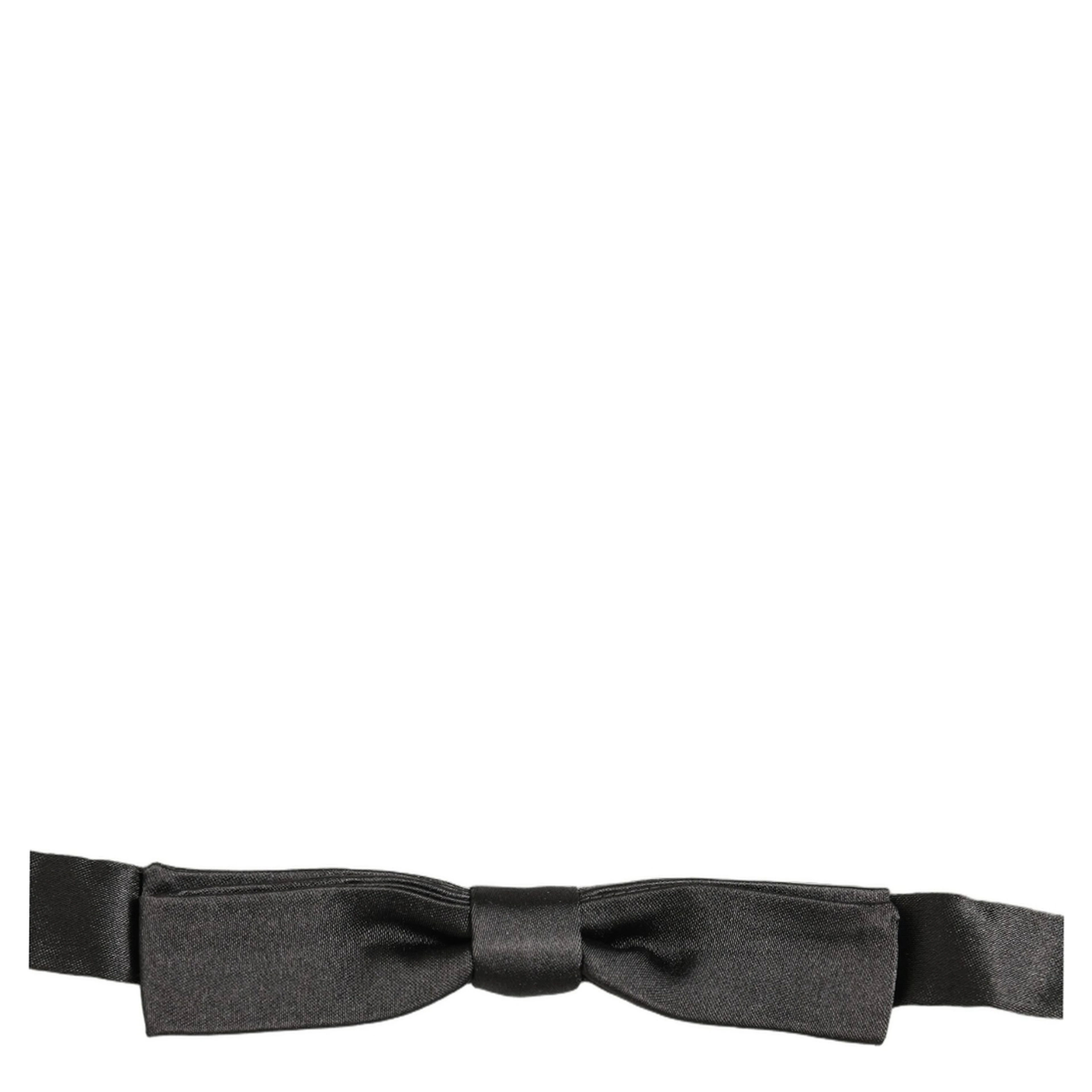 Men Black 100% Silk Adjustable Neck Papillon Bow Tie