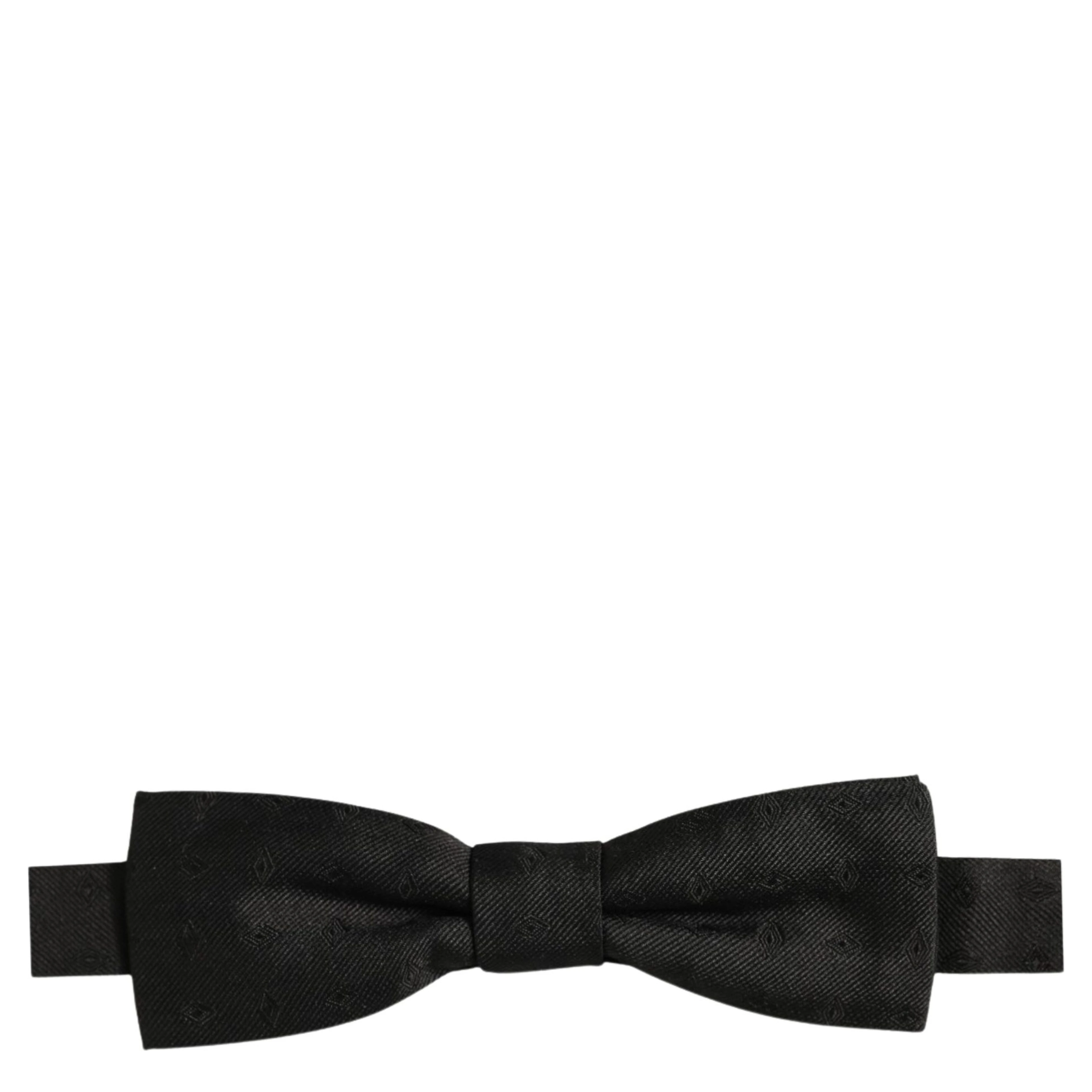 Men Black 100% Silk Adjustable Neck Papillon Bow Tie