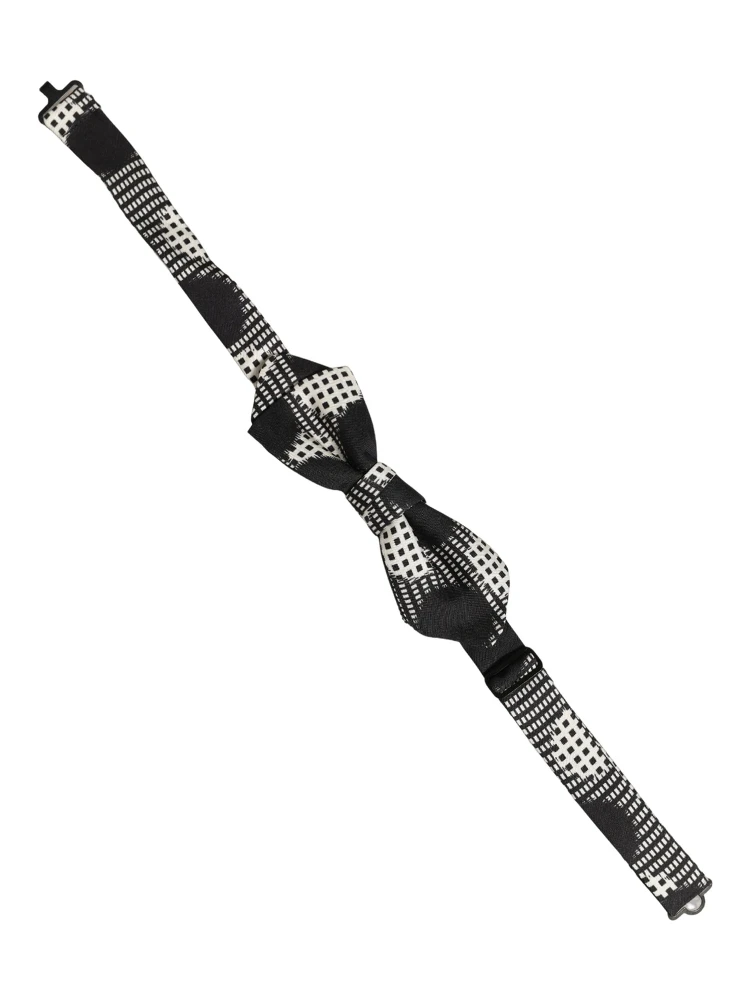Black White Checkered Adjustable Neck Papillon Bow Tie alternative