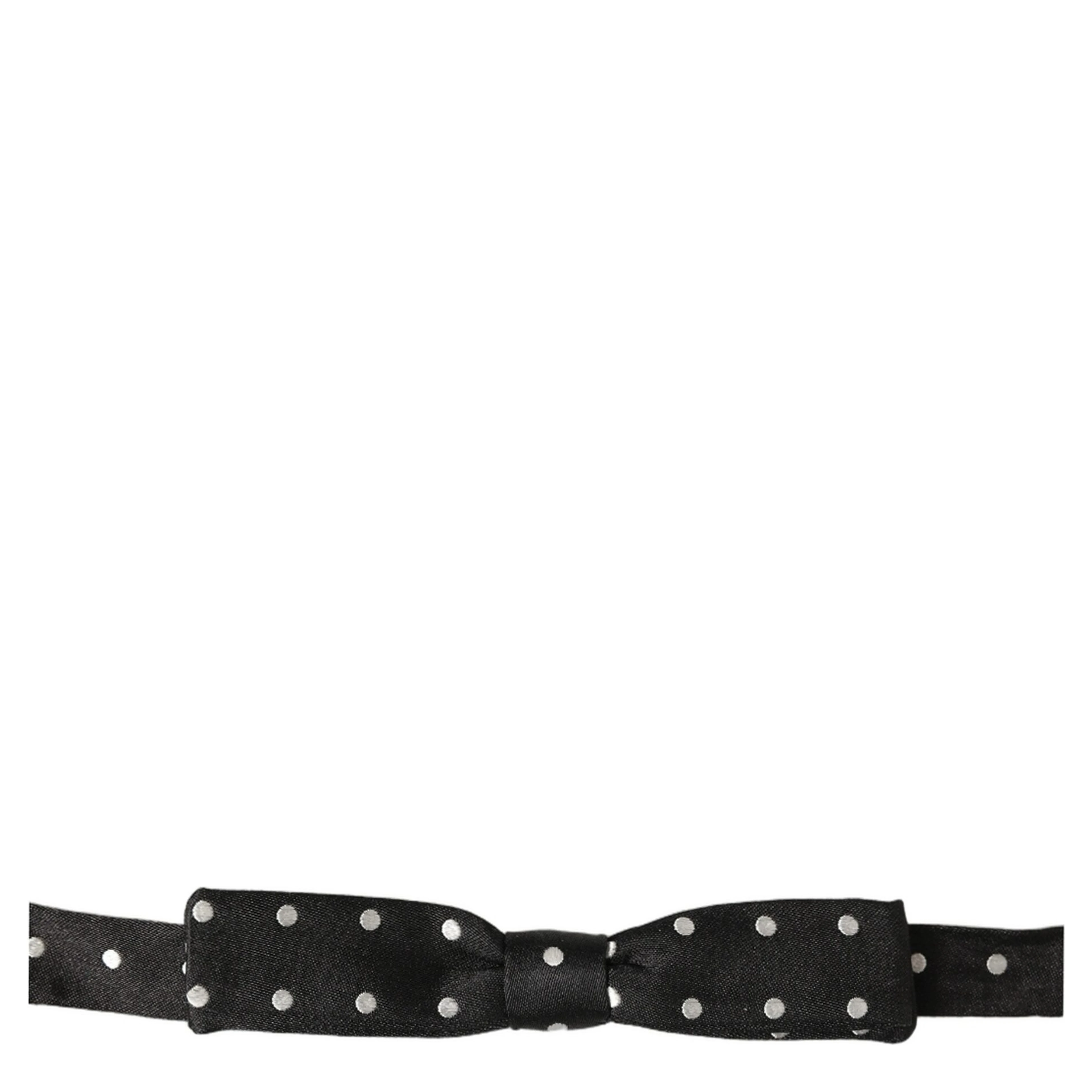 Black White Polka Dot Adjustable Neck Papillon Bow Tie