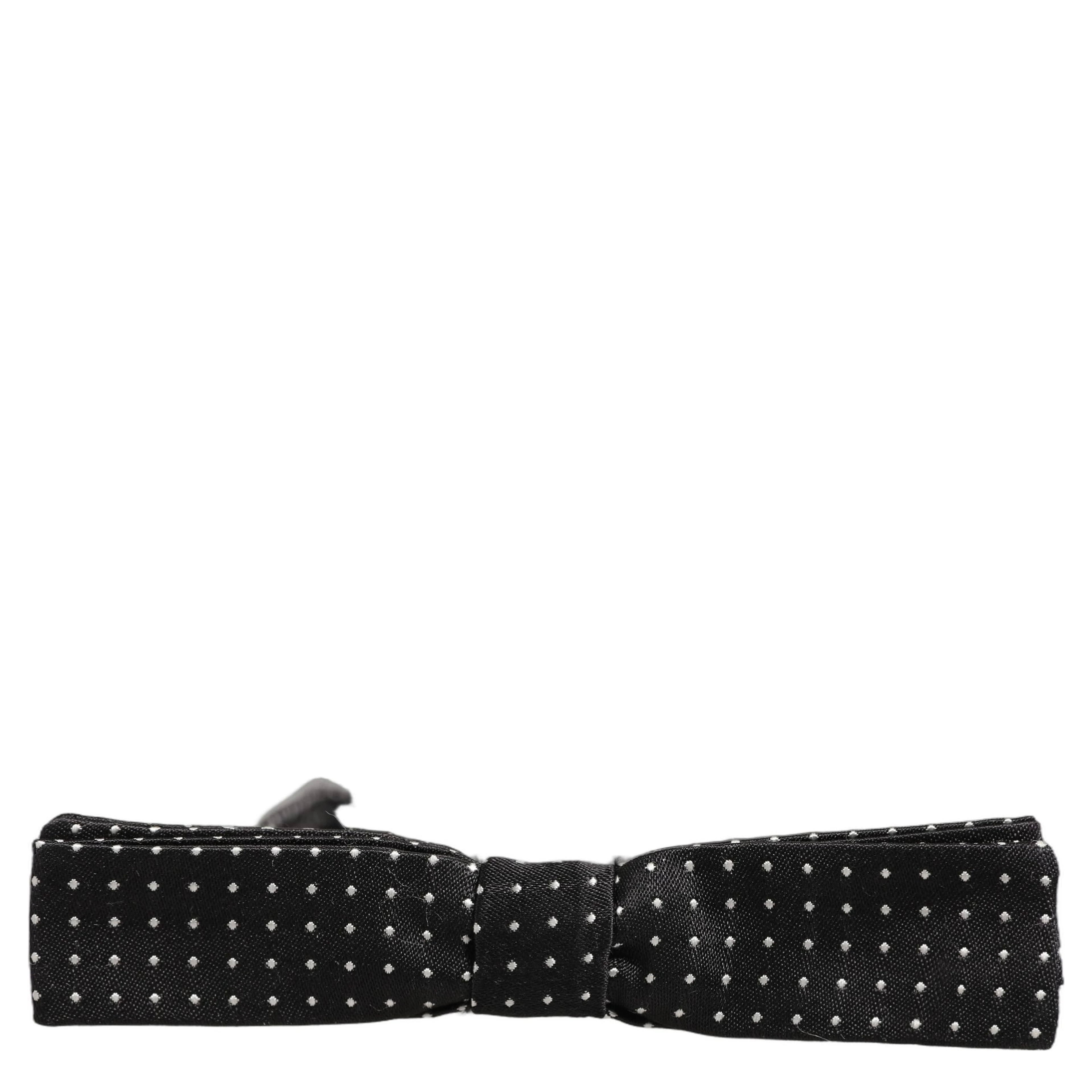 Black White Polka Dot Adjustable Neck Papillon Bow Tie
