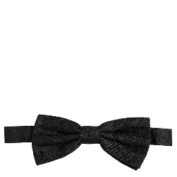 Men Black Paisley Silk Adjustable Neck Papillon Bow Tie