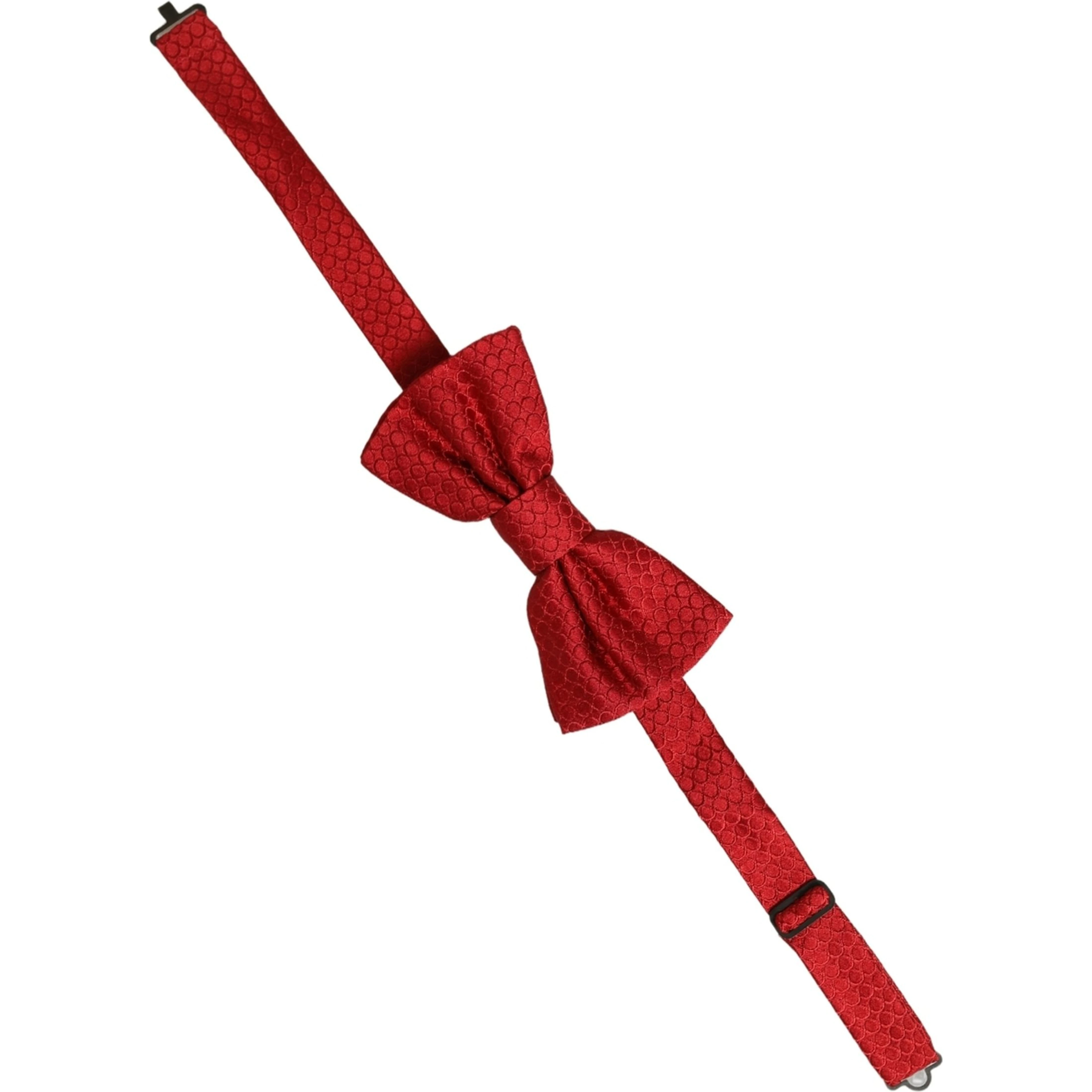 Men Red 100% Silk Adjustable Neck Papillon Bow Tie