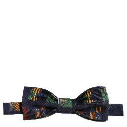 Men Blue Flags 100% Silk Adjustable Neck Papillon Bow Tie